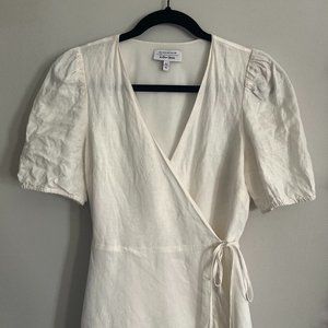 & Other Stories Puff Sleeve Wrap Mini Dress